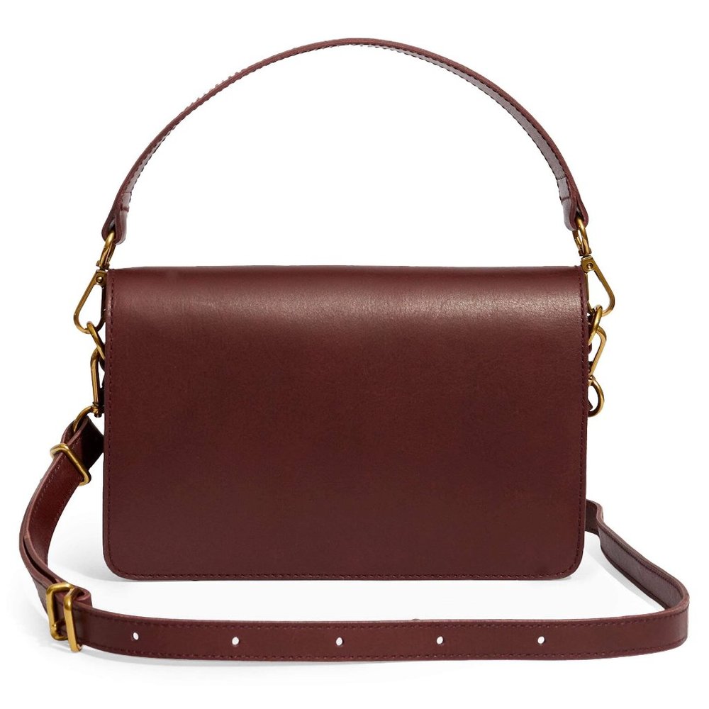 NWT Madewell The Flap Convertible Crossbody Bag in Dark Cabernet